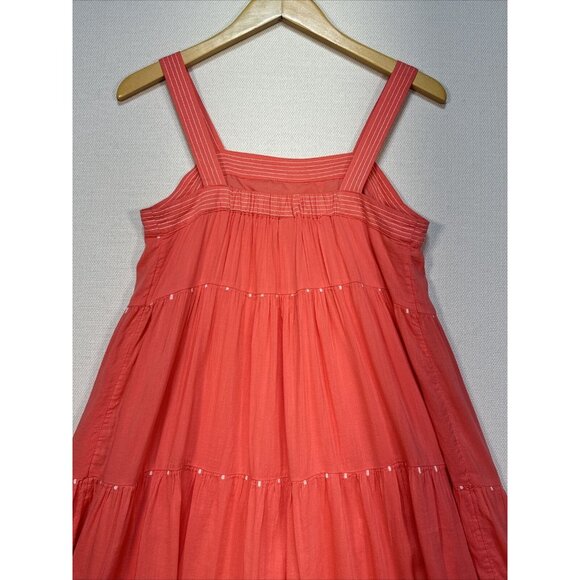 Old Navy Womens Tiered Sundress Size XS Coral Sleeveless Lined - Picture 11 of 12